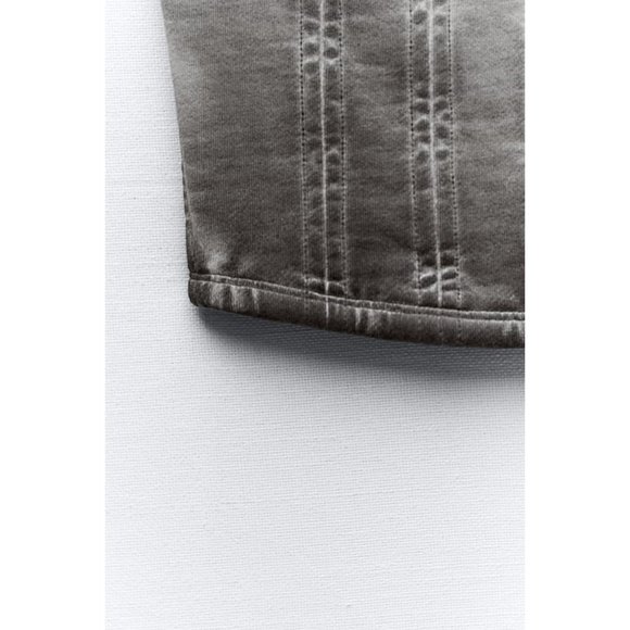 NWOT ZARA FADED-EFFECT BUSTIER TOP,  DARK GRAY SIZE: SMALL - Picture 3 of 5
